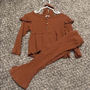 Brown Ribbed Two-Piece Set 18-24 month